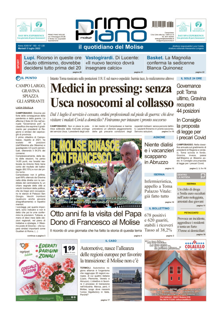L’edizione completa di Primo Piano Molise del 5 luglio