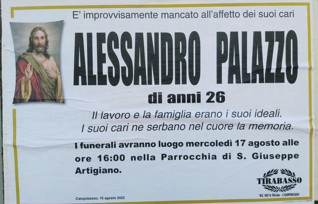 Mortale sulla Bifernina, eseguita l’autopsia: oggi l’addio ad Alessandro
