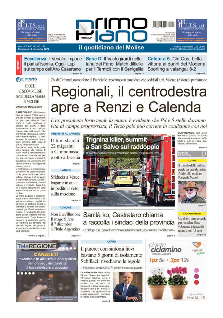 L’edizione completa di Primo Piano Molise del 13 novembre