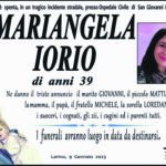 Morrone proclama il lutto cittadino per Mariangela