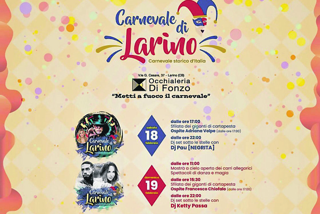 Larino. Grandi nomi e gioia collettiva: è Carnevale