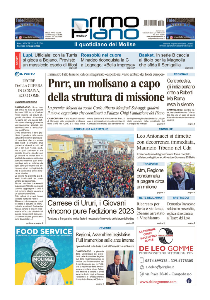 L’edizione completa di Primo Piano Molise del 4 maggio