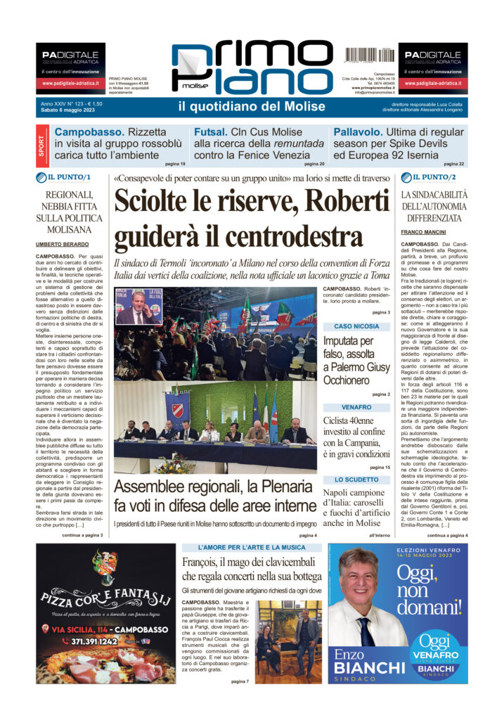 L’edizione completa di Primo Piano Molise del 6 maggio