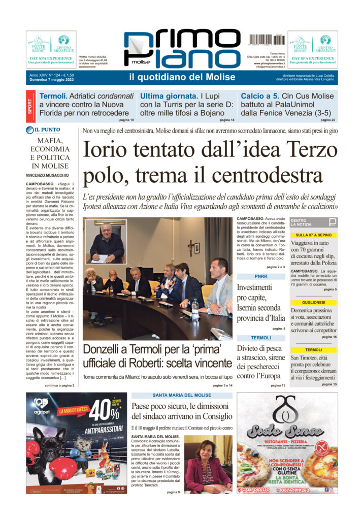 L’edizione completa di Primo Piano Molise del 7 maggio