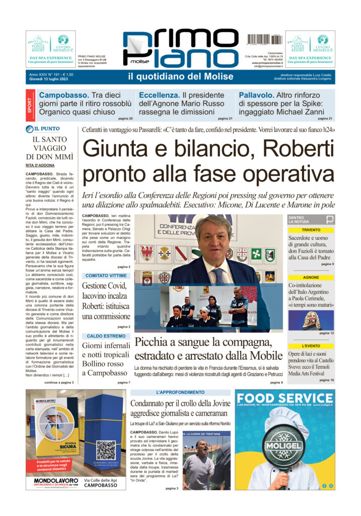 L’edizione completa di Primo Piano Molise del 13 luglio