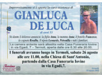La comunità di Termoli abbraccia Gianluca De Luca per l’ultima volta