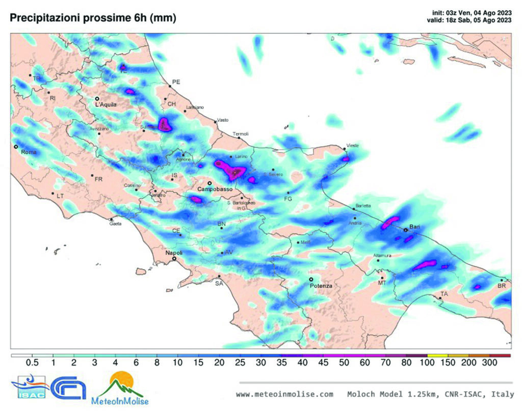 Temporali e forti raffiche di vento, allerta gialla in Molise