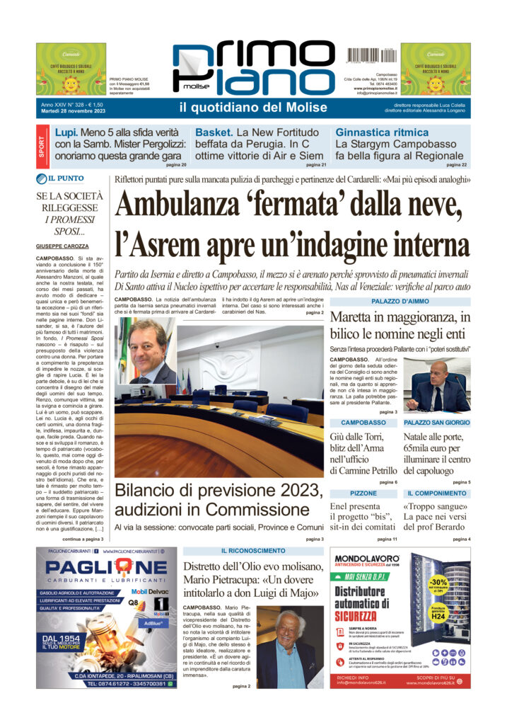 L’edizione completa di Primo Piano Molise del 28 novembre