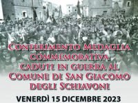 Medaglia commemorativa dei caduti in guerra a San Giacomo degli Schiavoni