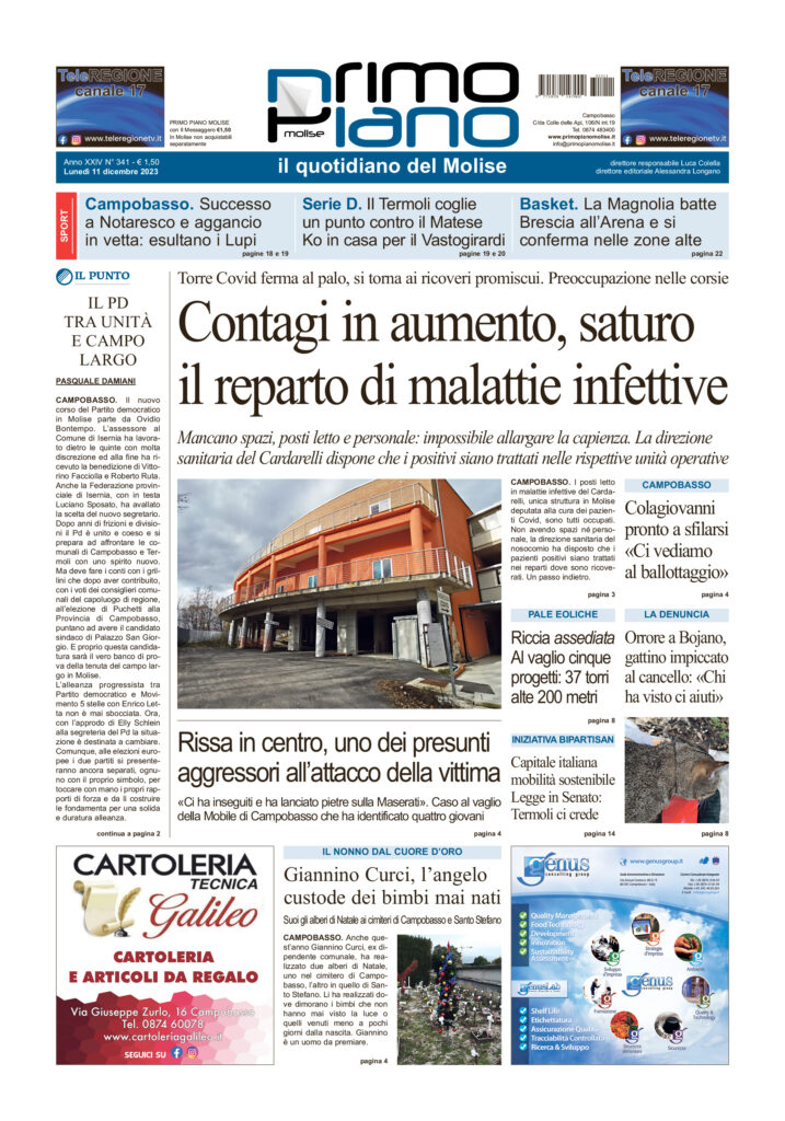 L’edizione completa di Primo Piano Molise del 11 dicembre