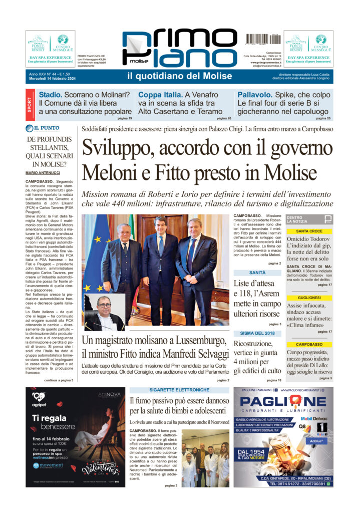 L’edizione completa di Primo Piano Molise del 14 febbraio