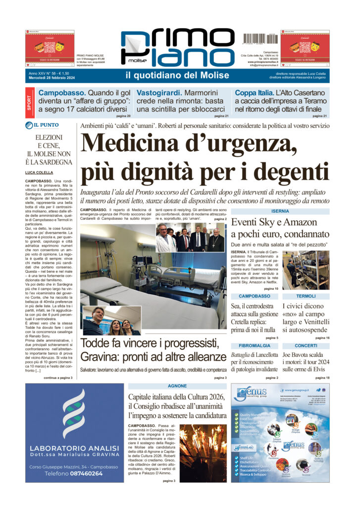 L’edizione completa di Primo Piano Molise del 28 febbraio