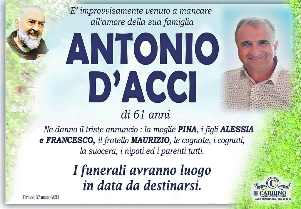 Termoli. Tonino D’Acci, macchinista eroe: non si farà l’autopsia