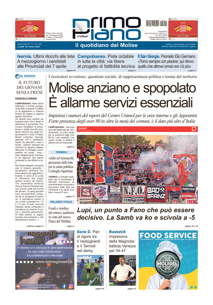 L’edizione completa di Primo Piano Molise del 18 marzo