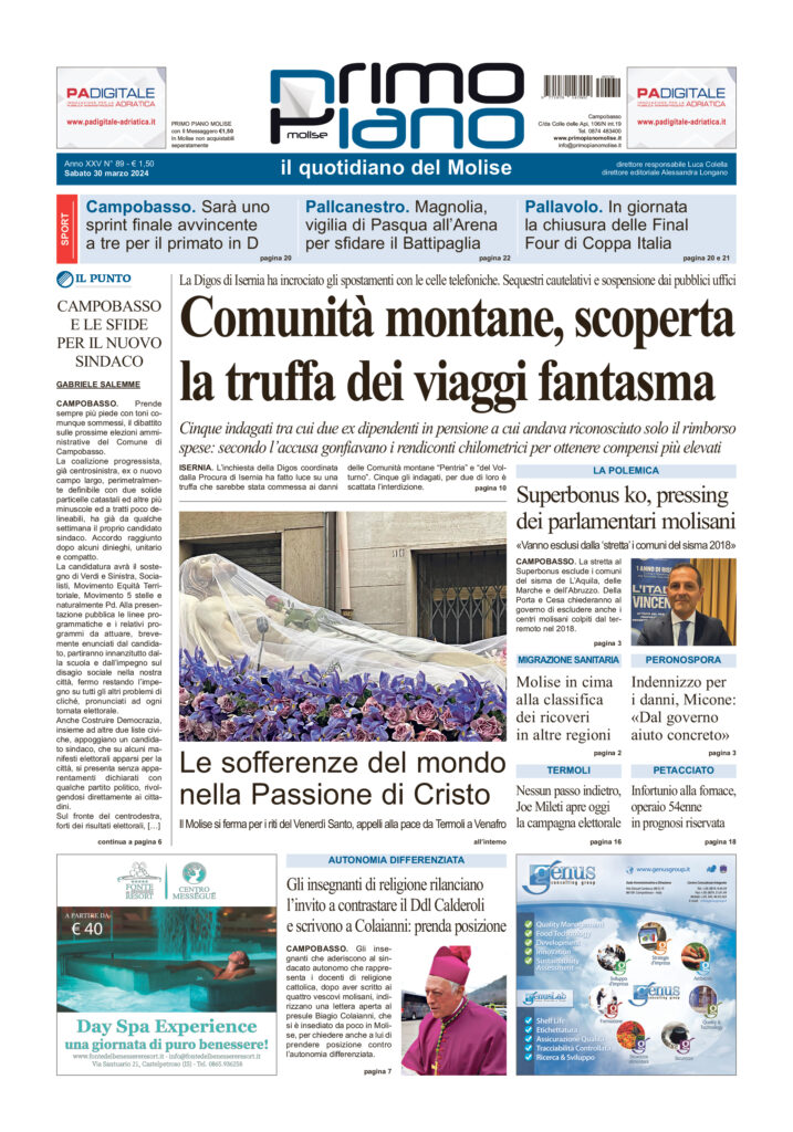 L’edizione completa di Primo Piano Molise del 30 marzo