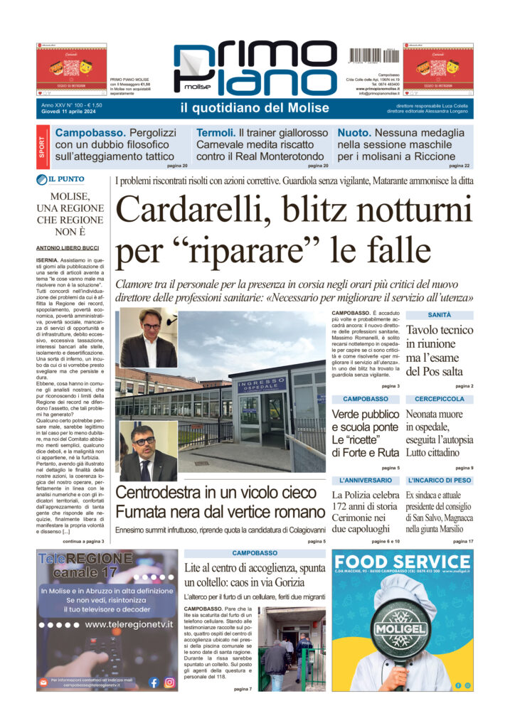 L’edizione completa di Primo Piano Molise del 11 aprile