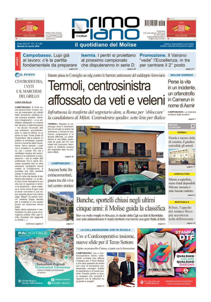 L’edizione completa di Primo Piano Molise del 23 aprile