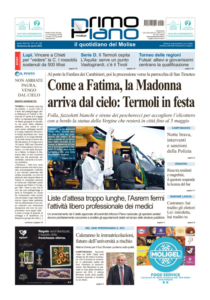 L’edizione completa di Primo Piano Molise del 28 aprile