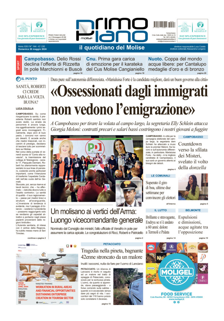 L’edizione completa di Primo Piano Molise del 26 maggio