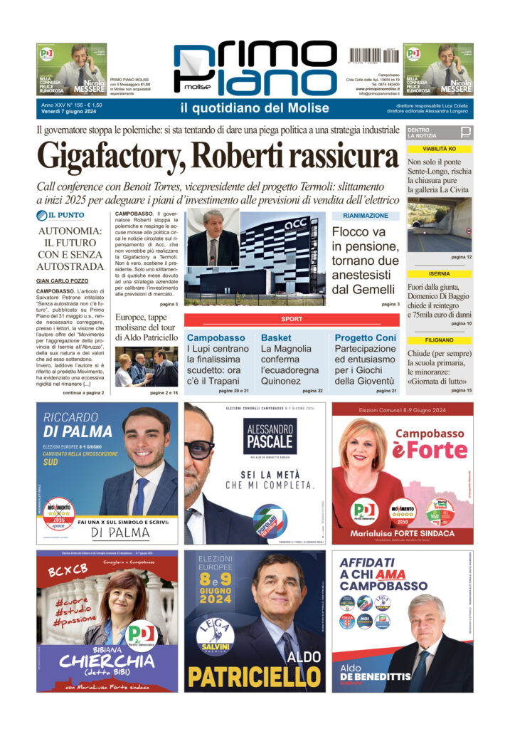 L’edizione completa di Primo Piano Molise del 7 giugno