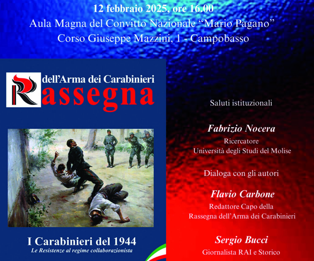 “I Carabinieri del 1944”, domani l’incontro con gli autori al “Mario Pagano”