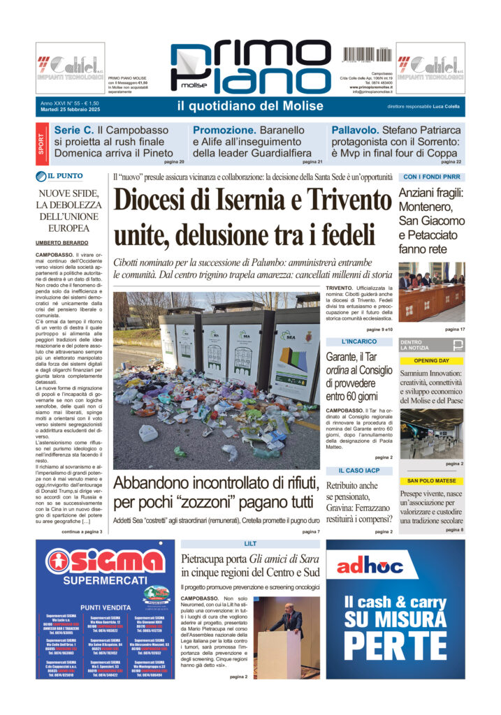 L’edizione completa di Primo Piano Molise del 25 febbraio