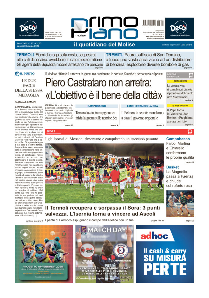 L’edizione completa di Primo Piano Molise del 24 marzo