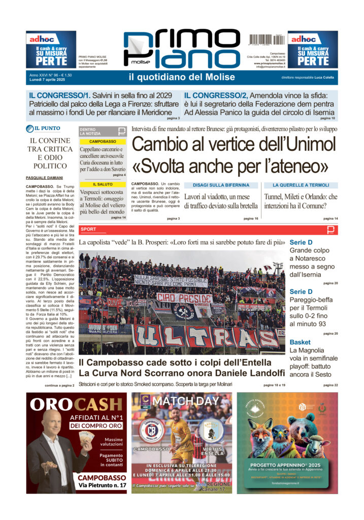 L’edizione completa di Primo Piano Molise del 7 aprile