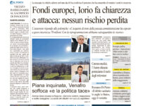 La prima pagina dell’edizione in edicola oggi