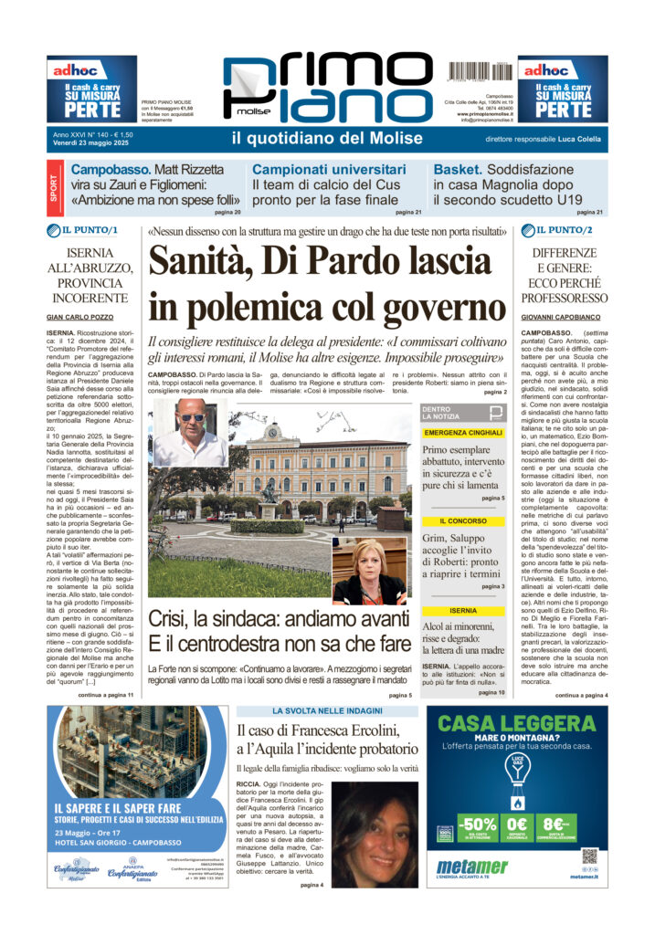 L’edizione completa di Primo Piano Molise del 23 maggio