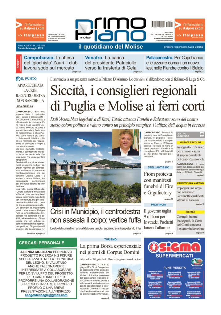 L’edizione completa di Primo Piano Molise del 24 maggio