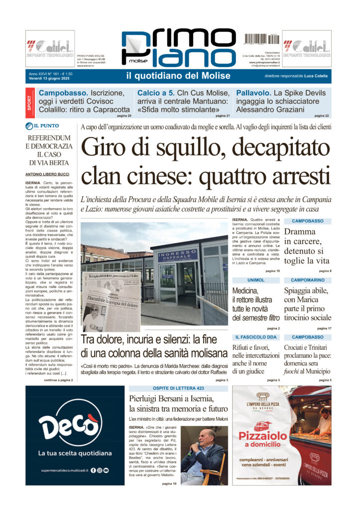 L’edizione completa di Primo Piano Molise del 13 giugno