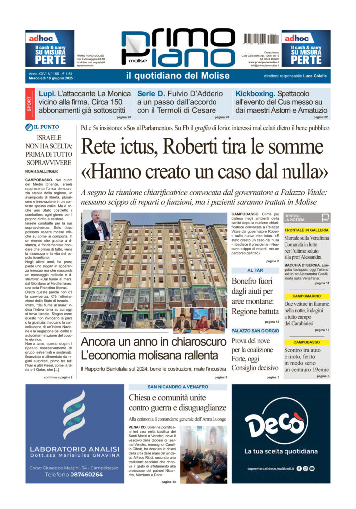 L’edizione completa di Primo Piano Molise del 18 giugno