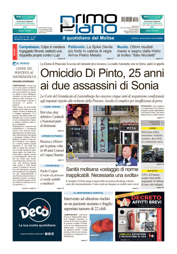 L’edizione completa di Primo Piano Molise del 20 giugno
