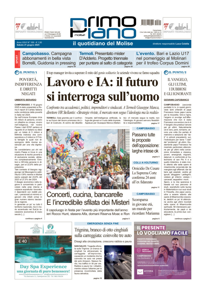 L’edizione completa di Primo Piano Molise del 21 giugno