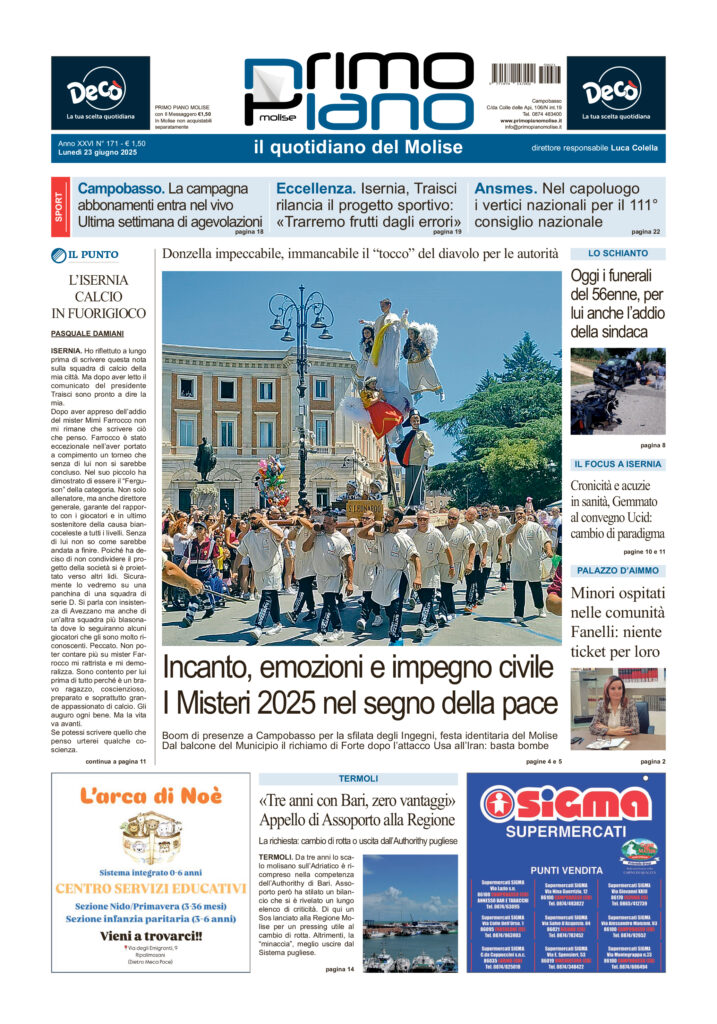 L’edizione completa di Primo Piano Molise del 23 giugno