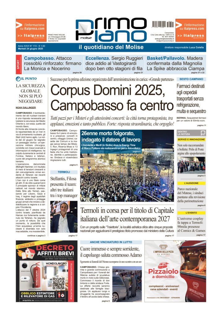 L’edizione completa di Primo Piano Molise del 24 giugno
