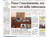 La prima pagina dell’edizione in edicola oggi