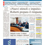 La prima pagina dell’edizione in edicola oggi