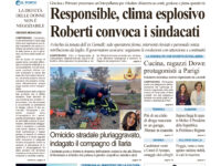 La prima pagina dell’edizione in edicola oggi