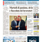 La prima pagina dell’edizione in edicola oggi