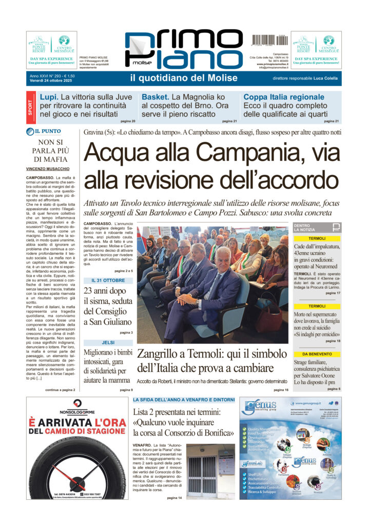 L’edizione completa di Primo Piano Molise del 24 ottobre