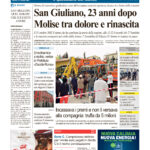 La prima pagina dell’edizione in edicola oggi