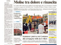 La prima pagina dell’edizione in edicola oggi