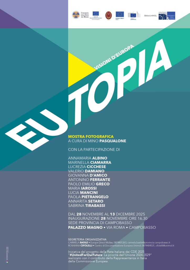 EUtopia: la Mostra fotografica sull’Unione europea inaugurerà venerdì 28 novembre, alle ore 16.30, presso Palazzo Magno – sede della Provincia di Campobasso