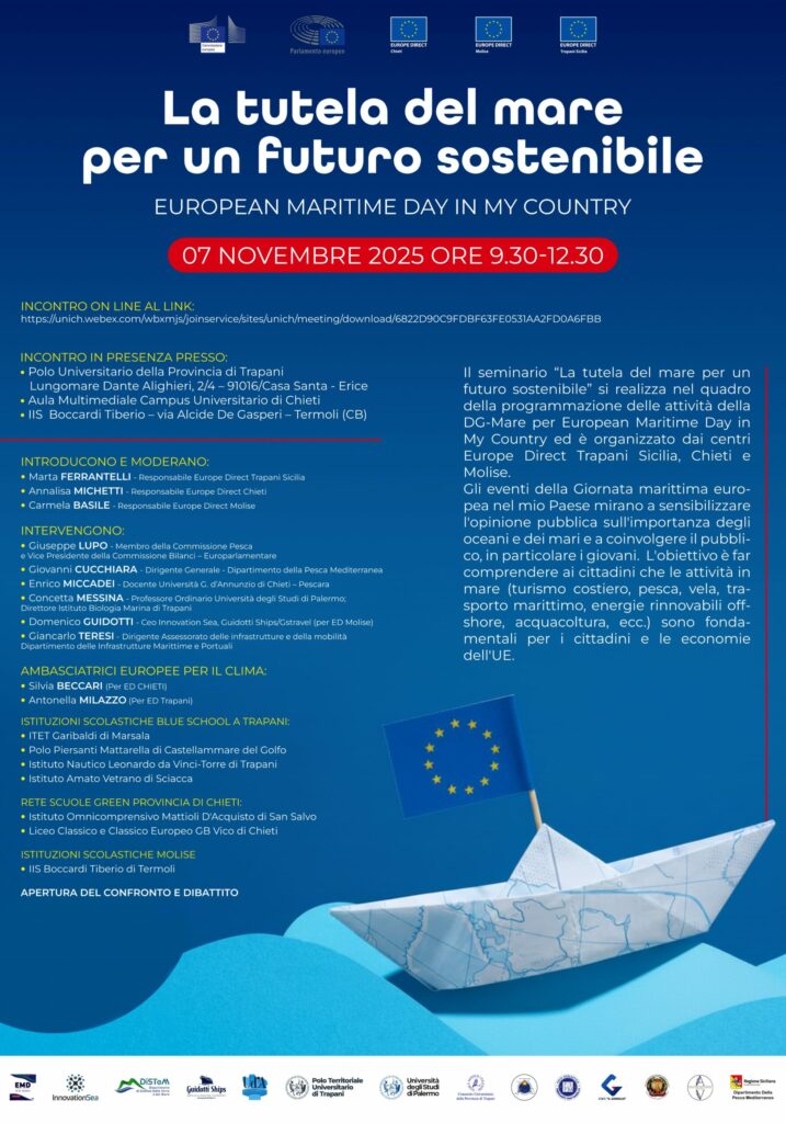 “La tutela del mare per un futuro sostenibile” – Incontro di sensibilizzazione nell’ambito delle Giornate europee del mare 2025