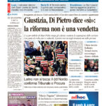 La prima pagina dell’edizione in edicola oggi