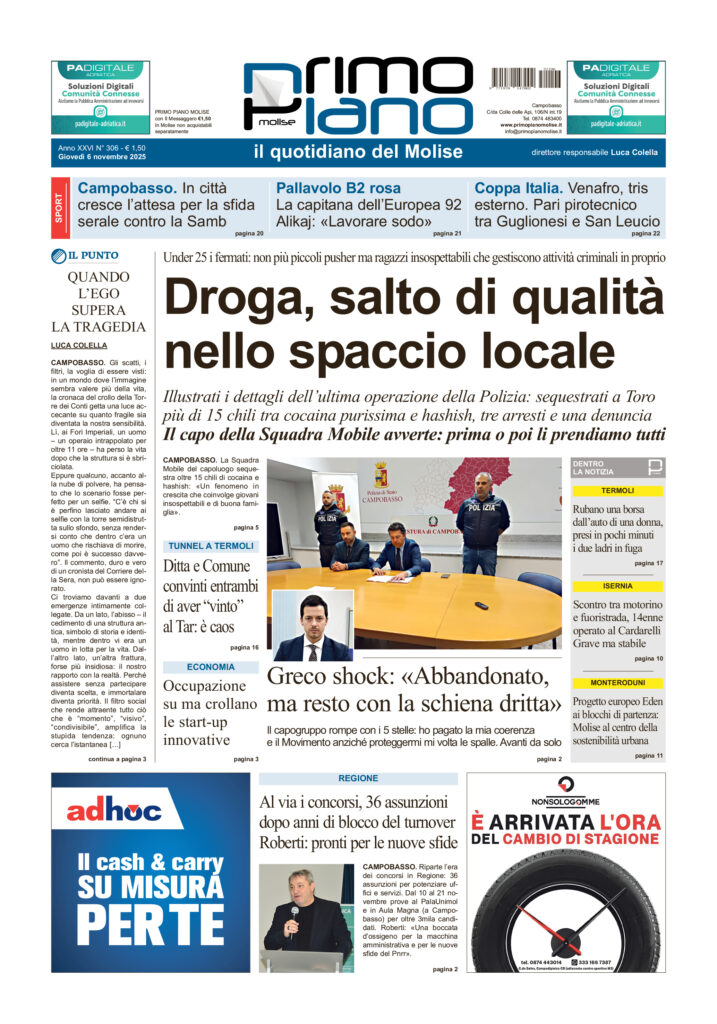 La prima pagina dell’edizione in edicola oggi