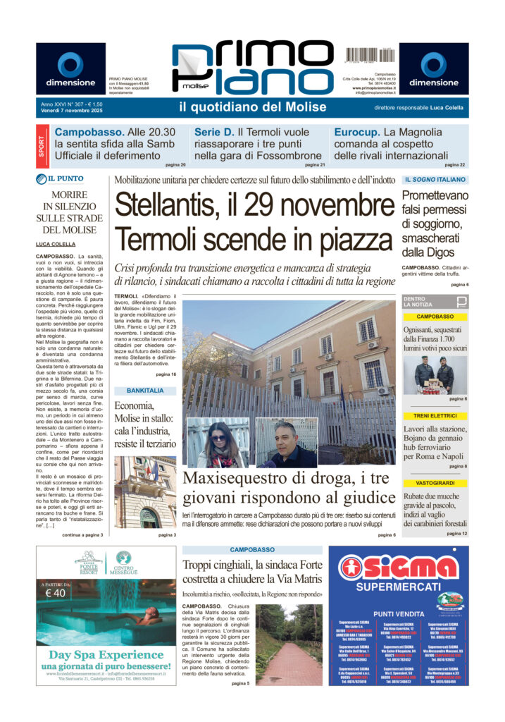 L’edizione completa di Primo Piano Molise del 7 novembre