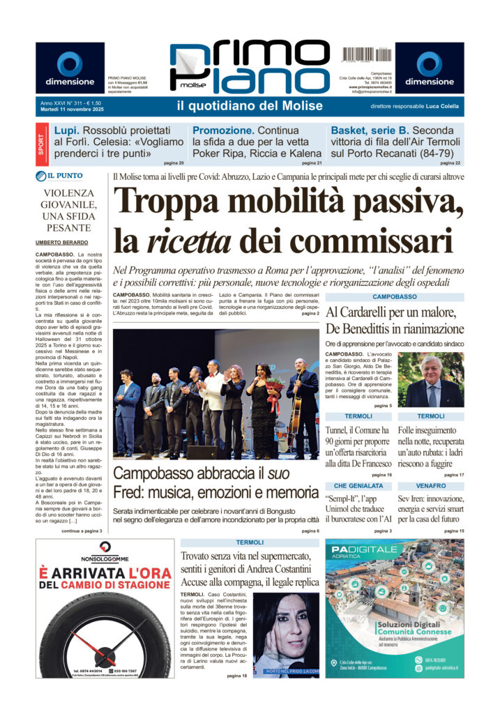 L’edizione completa di Primo Piano Molise dell’11 novembre